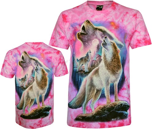 Tie dye shirt wolves howling - tie, t-shirt