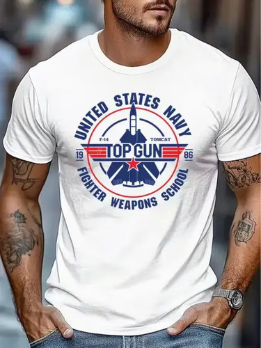 Men top gun navy fighter - top,